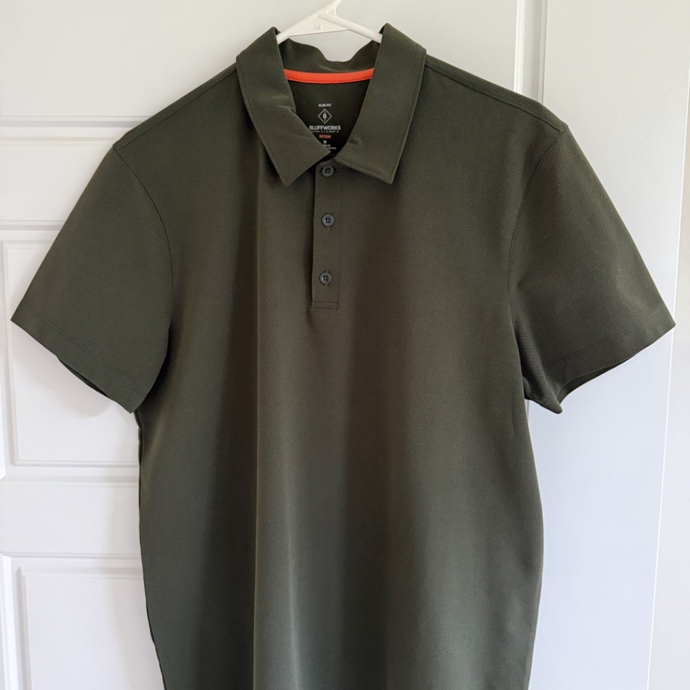 Bluffworks Piton Polo - Deep Olive - M - Slim Fit